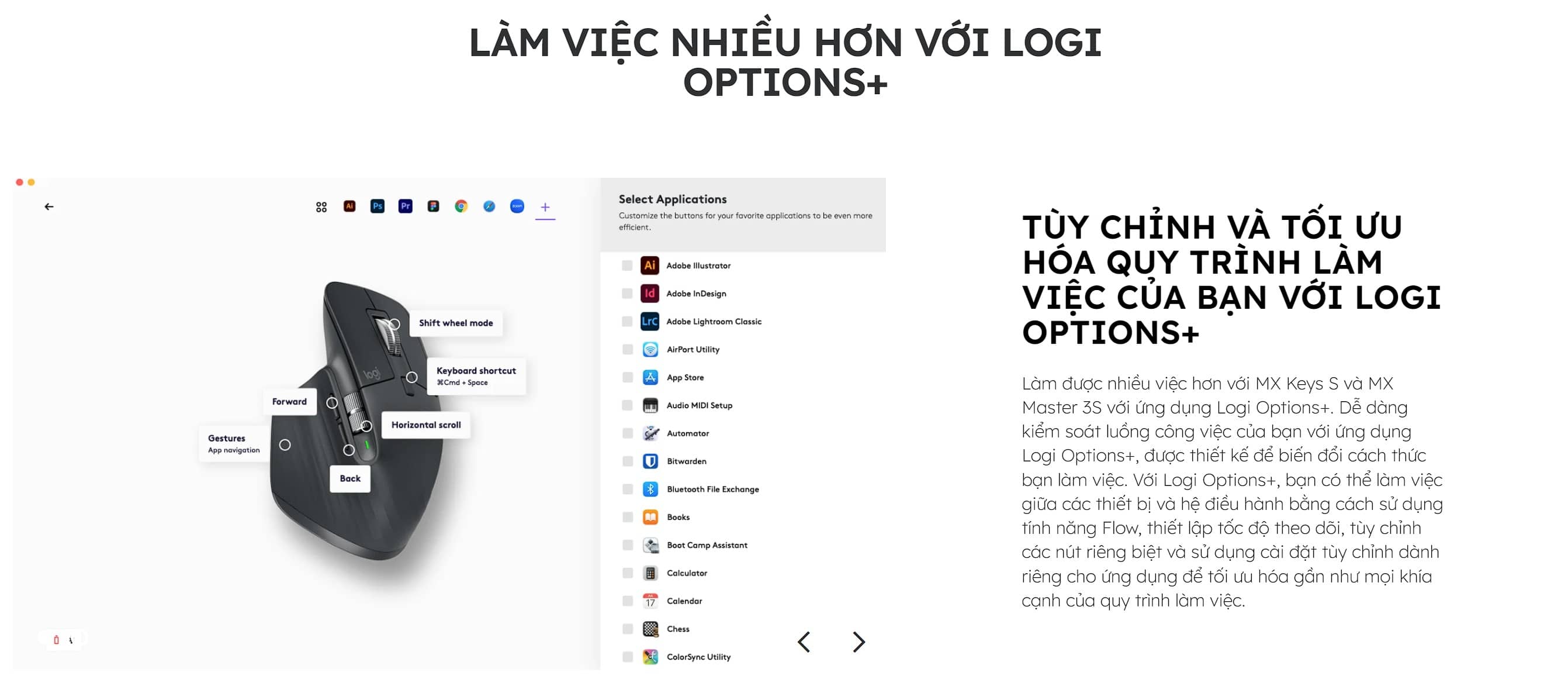 Combo Bàn Phím và Chuột không dây Logitech MX Keys S Graphite 920-011605