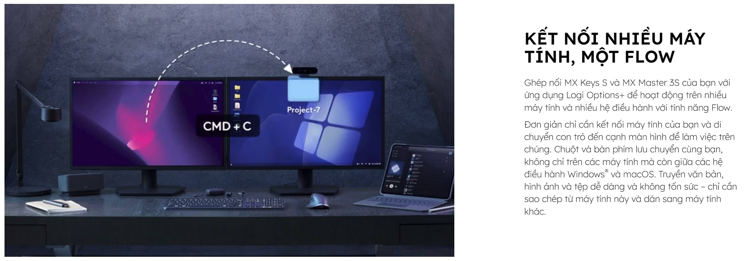 Combo Bàn Phím và Chuột không dây Logitech MX Keys S Graphite 920-011605
