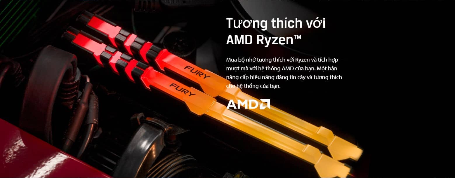 Ram Desktop Kingston Fury Beast RGB ddr4