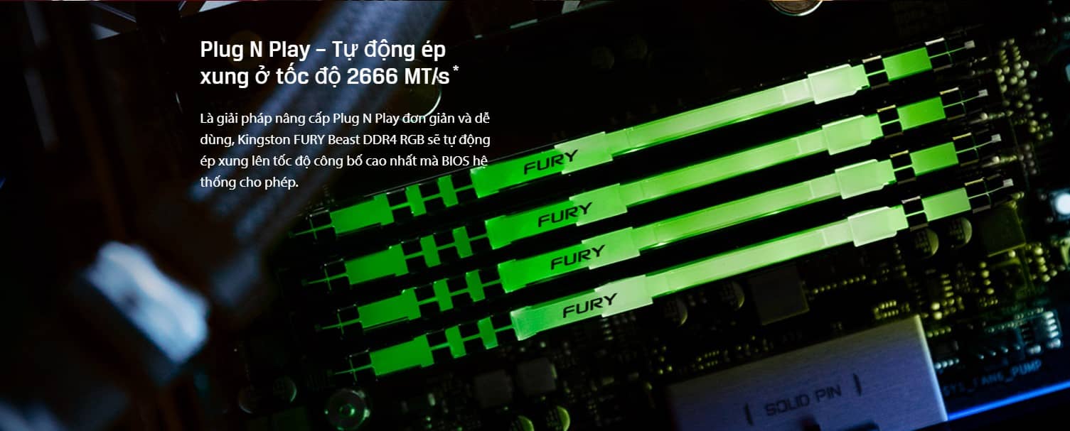 Ram Desktop Kingston Fury Beast RGB ddr4