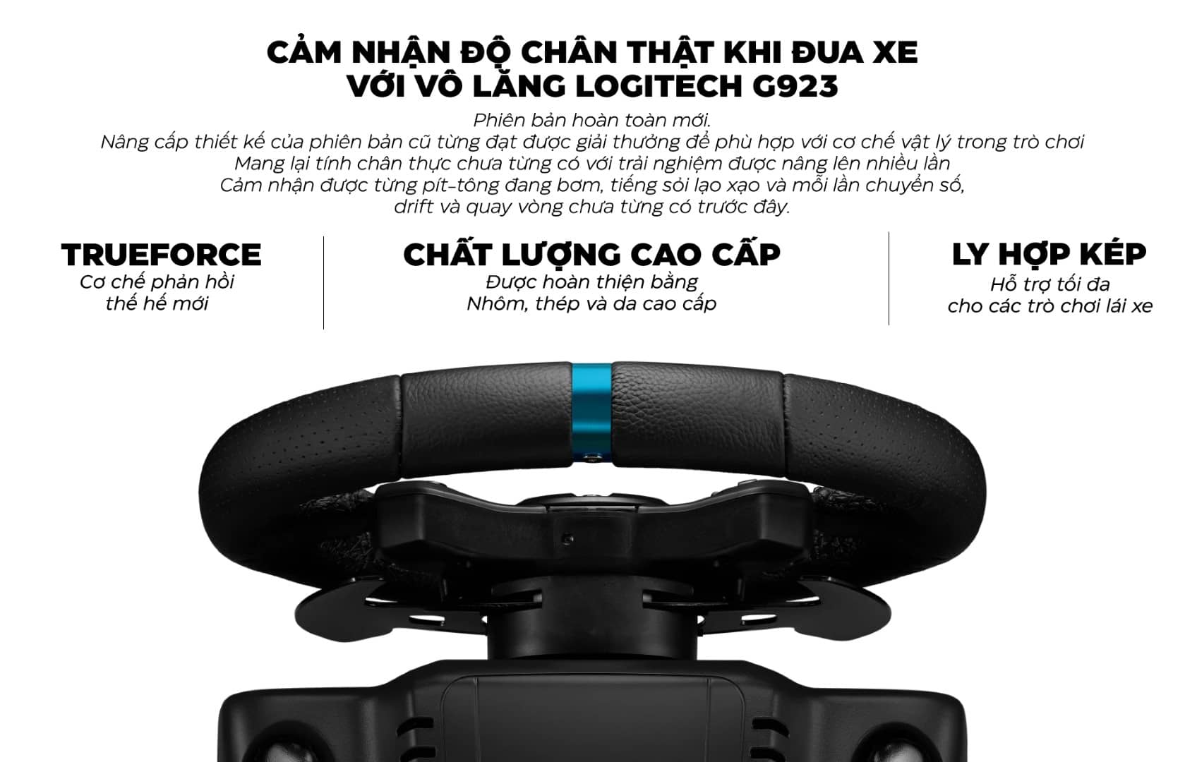 Vô Lăng Chơi Game - Logitech G923 TrueForce cho Xbox/PlayStation/PC (đi kèm Pedal)