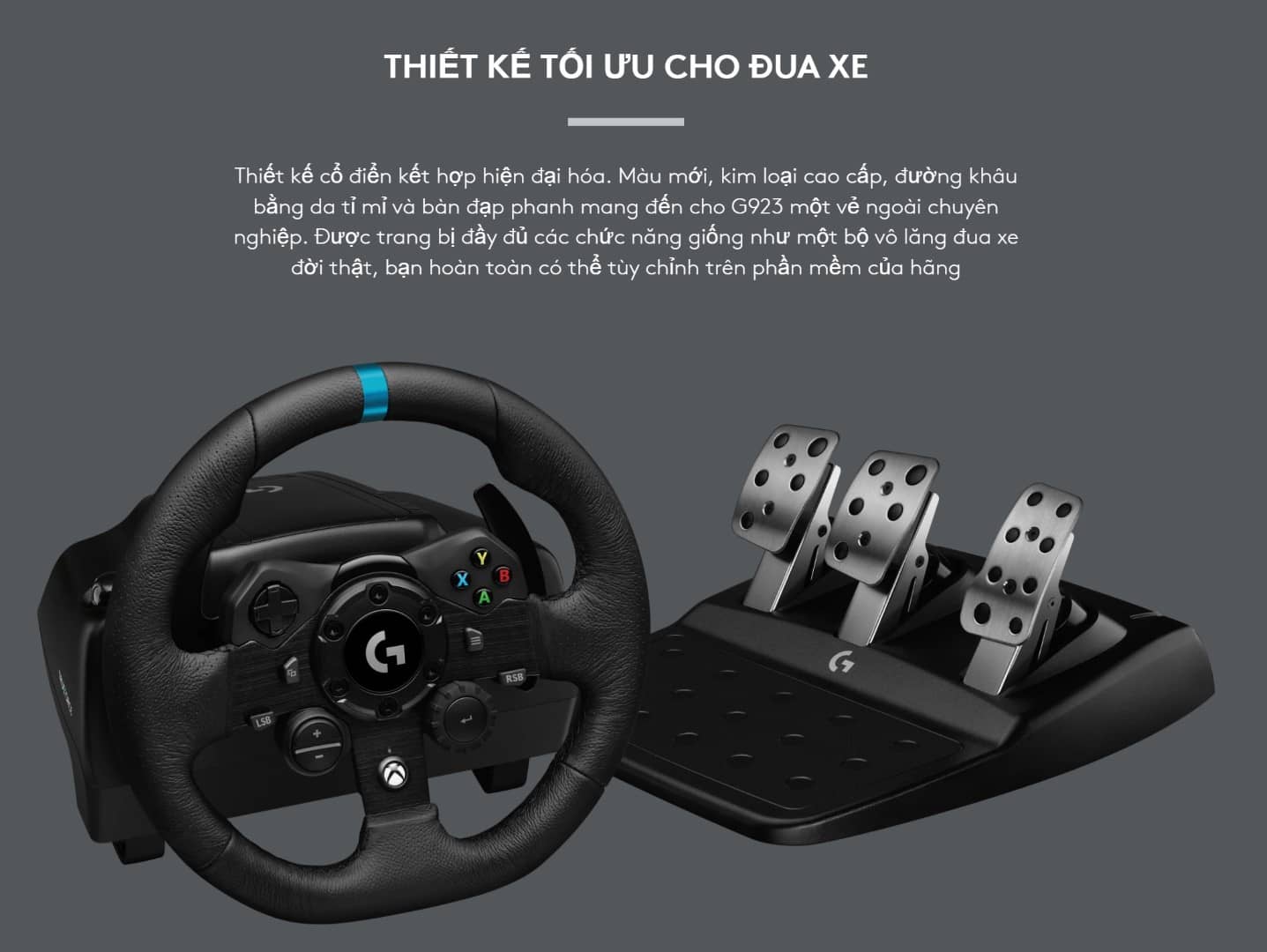Vô Lăng Chơi Game - Logitech G923 TrueForce cho Xbox/PlayStation/PC (đi kèm Pedal)