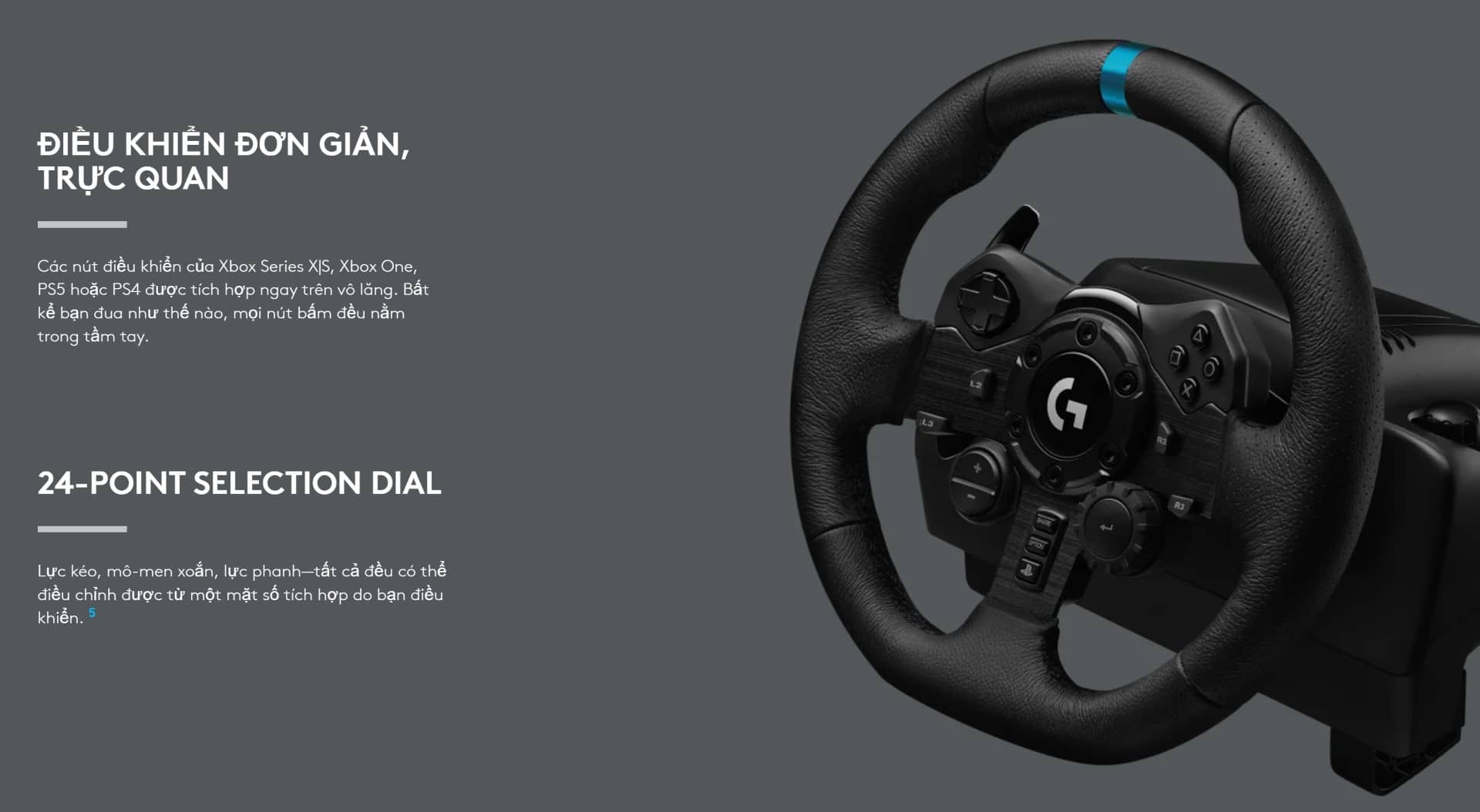 Vô Lăng Chơi Game - Logitech G923 TrueForce cho Xbox/PlayStation/PC (đi kèm Pedal)