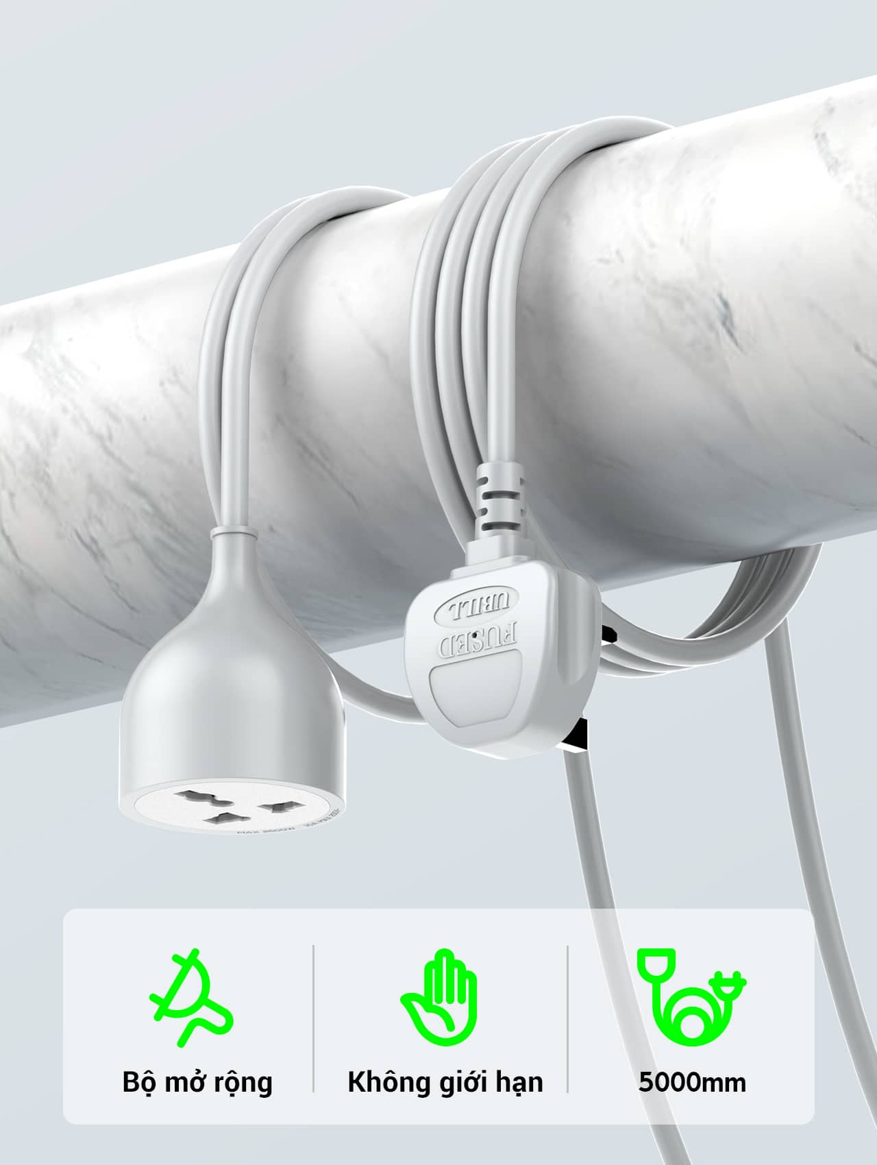 Ổ cắm điện nối dài LDNIO SC1017 - 01 chấu - Dài 05 mét - Chuẩn chân cắm EU