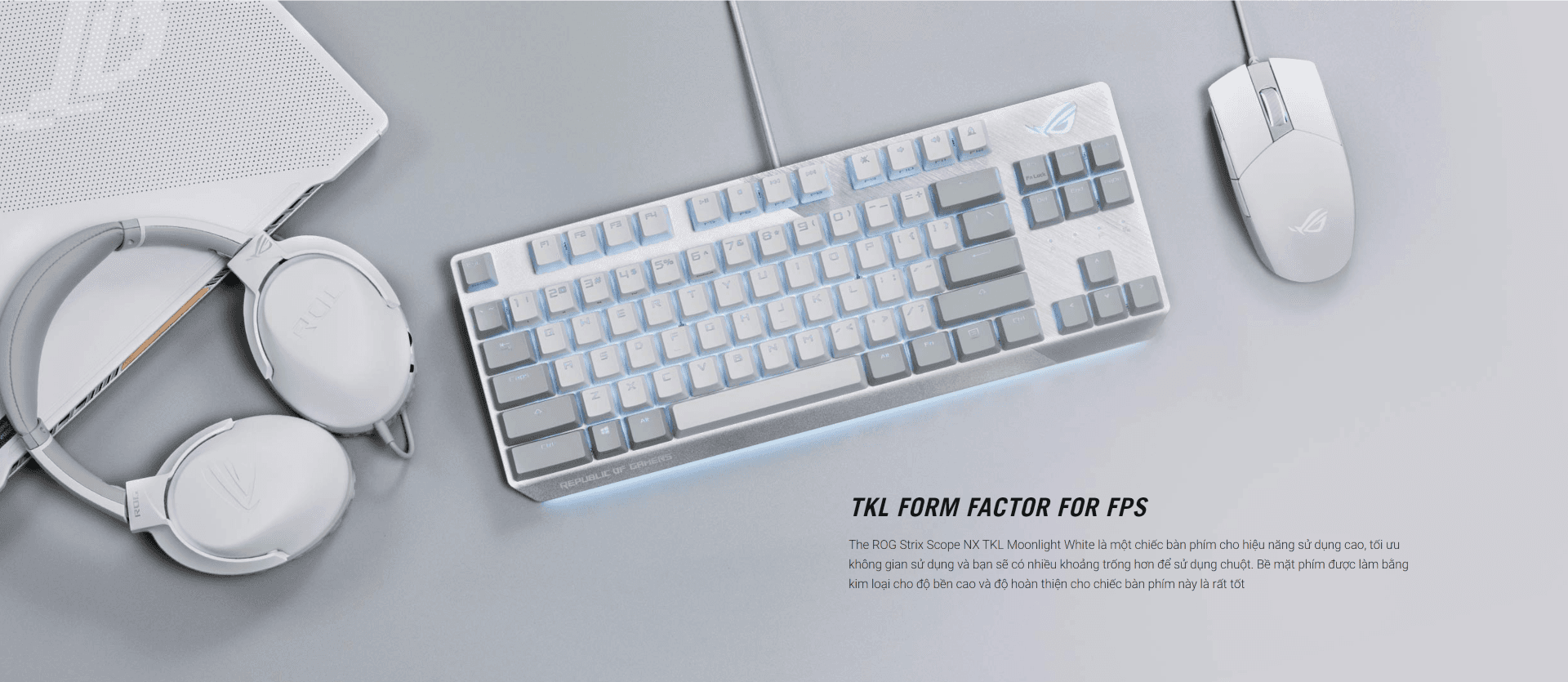 Bàn phím Asus ROG Strix Scope NX TKL Moonlight Red sw