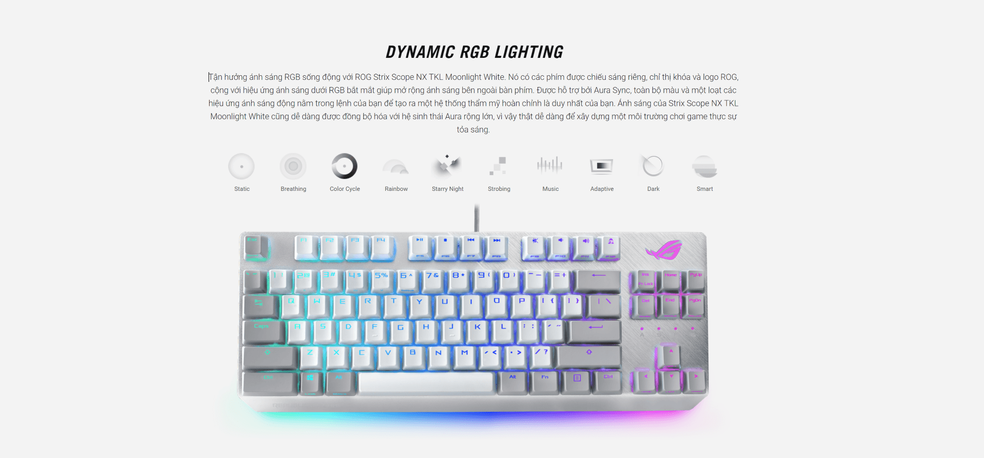 Bàn phím Asus ROG Strix Scope NX TKL Moonlight Red sw