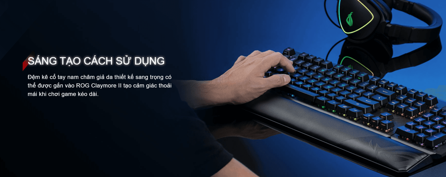 Bàn phím cơ không dây Asus ROG Claymore II (RGB RX optical Blue sw) 8