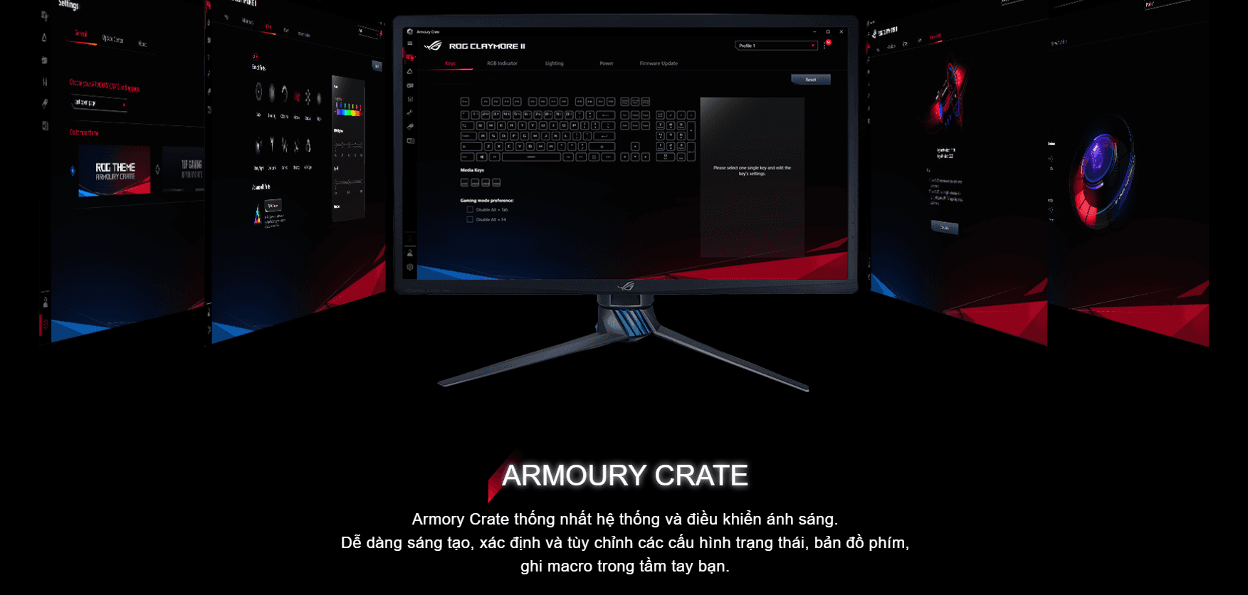 Bàn phím cơ không dây Asus ROG Claymore II (RGB RX optical Blue sw) 11