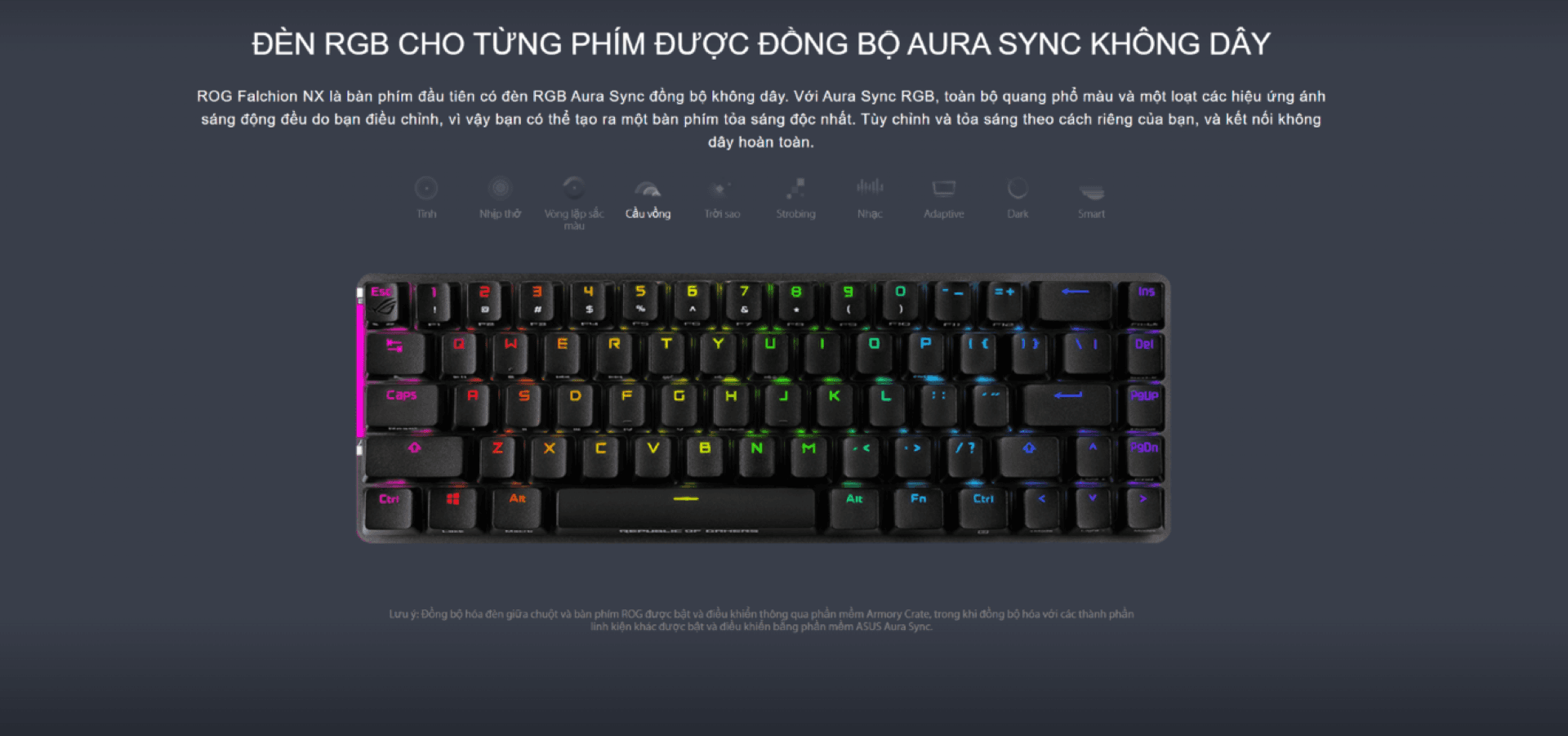 Bàn phím không dây Asus ROG Falchion NX Red sw (USB/RGB)