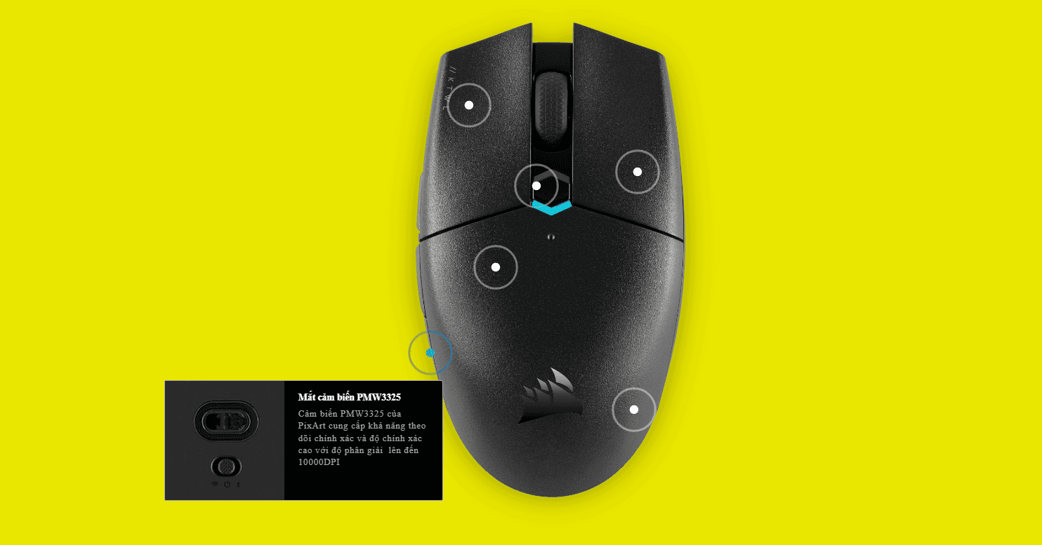 Chuột không dây Corsair Katar Pro (PMW3325) (CH-931C011-AP) 4