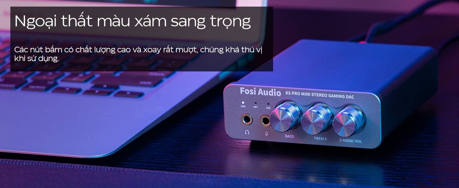 Bộ giải mã tín hiệu âm thanh Fosi Audio K5 Pro - Màu xám
