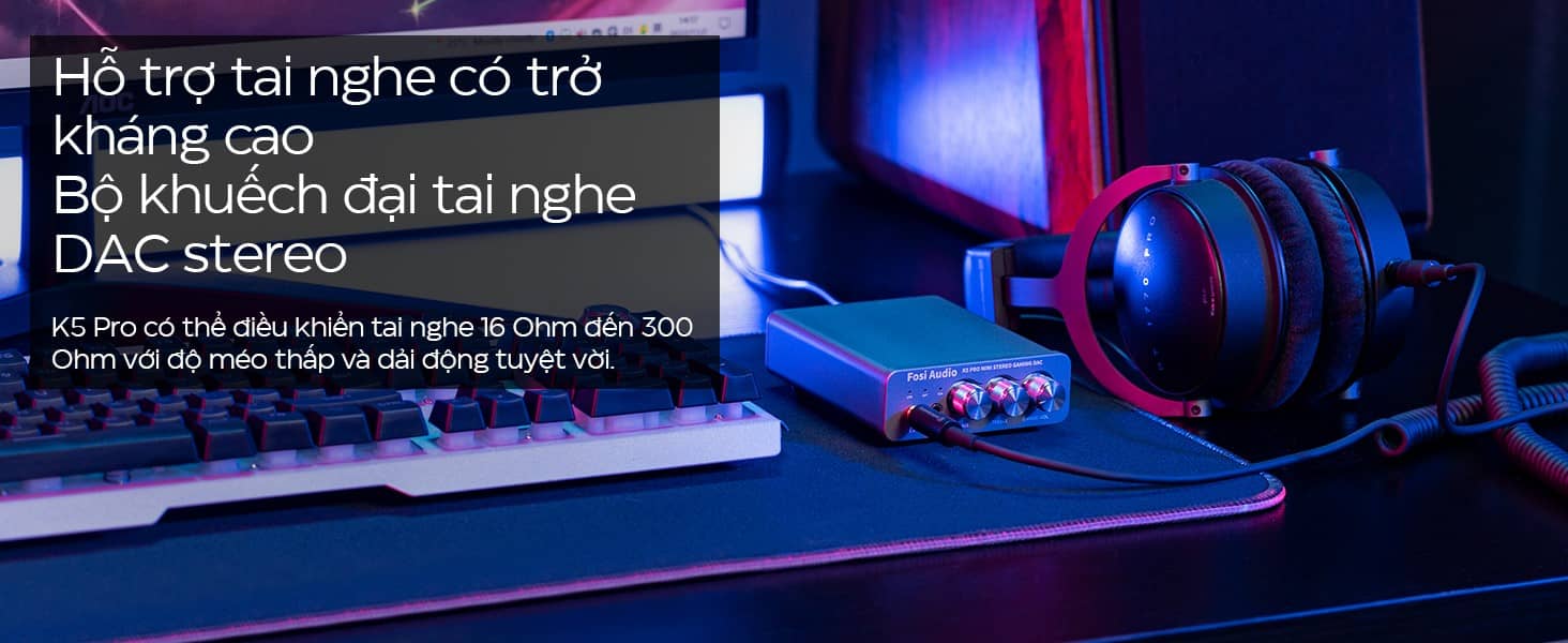 Bộ giải mã tín hiệu âm thanh Fosi Audio K5 Pro - Màu xám