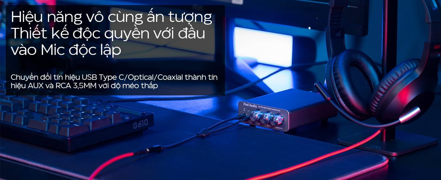 Bộ giải mã tín hiệu âm thanh Fosi Audio K5 Pro - Màu xám