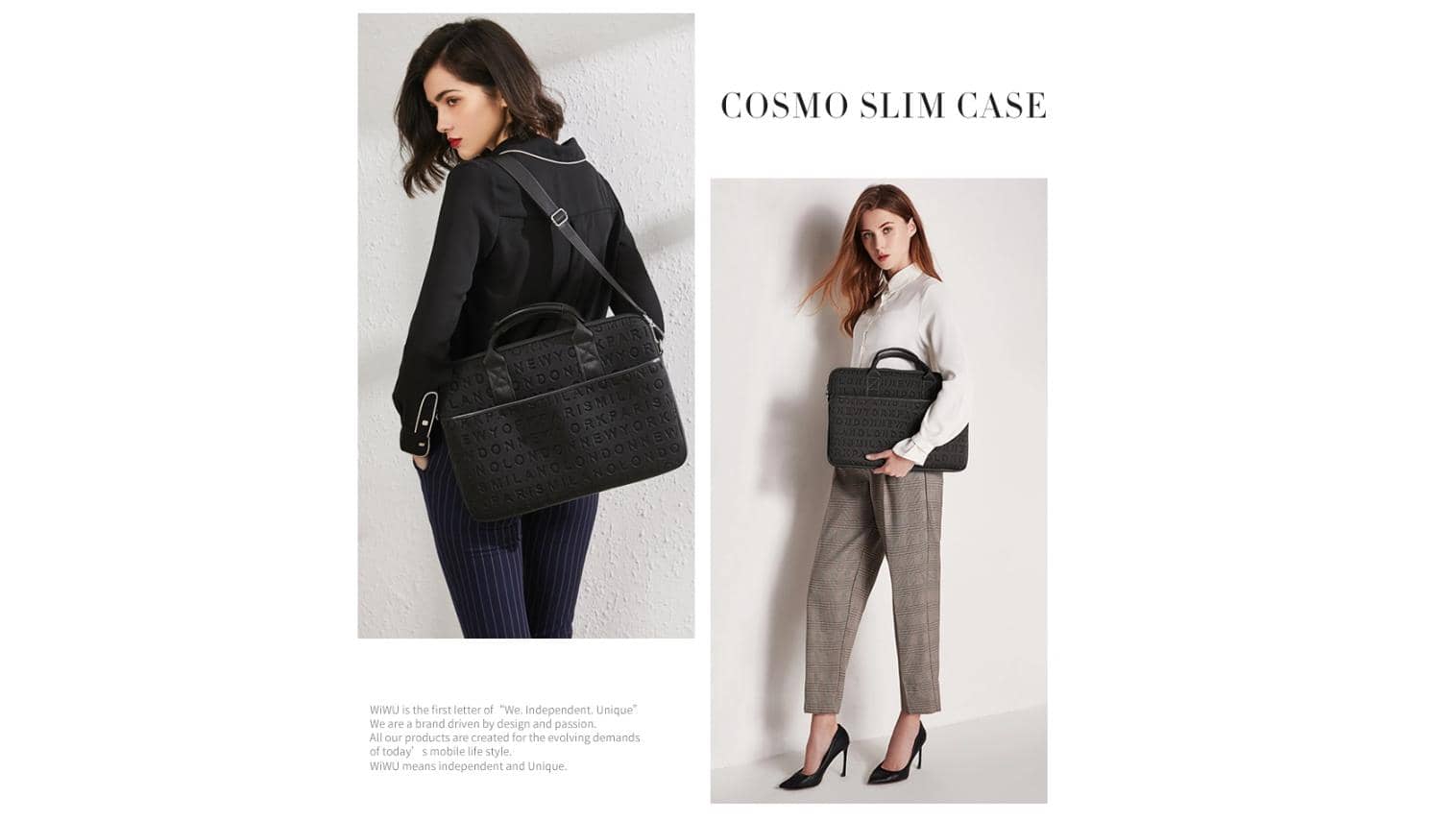 Cặp Laptop nữ 13,3 inch Wiwu Cosmo slim case màu xanh 2