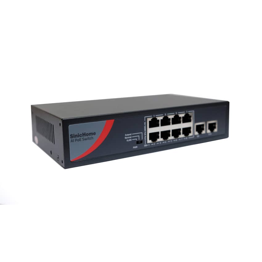 Switch POE SinicHome SN-5108P-GE/8 POE/ 2 uplink1000M/120W
