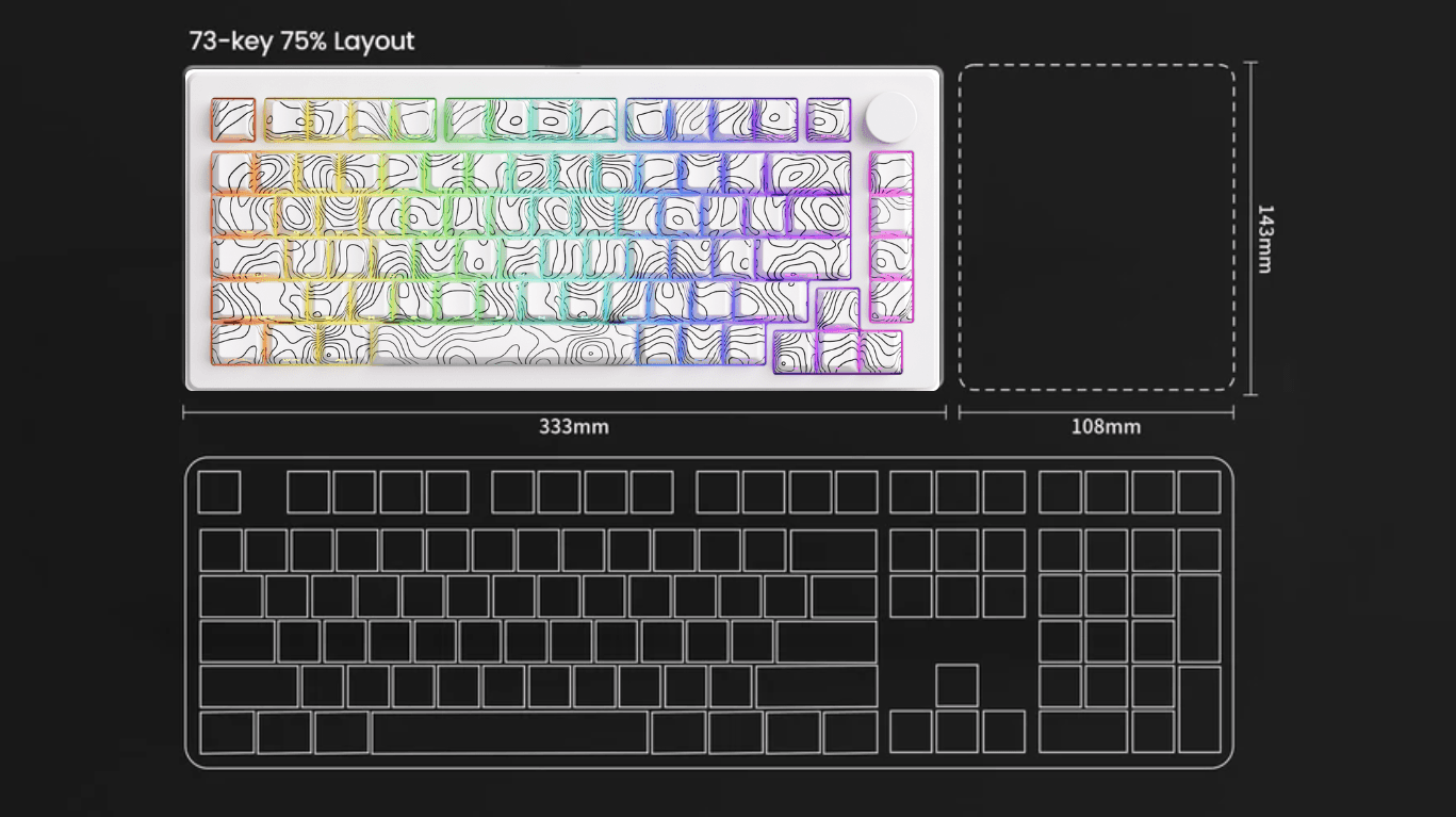 Bàn Phím MonsGeek M1 V5-SP Contour White 7