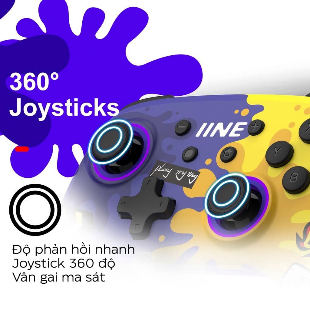 Tay cầm chơi game PMW (IINE) Splatoon 3 cho Nintendo Switch/Switch Lite/Switch OLED