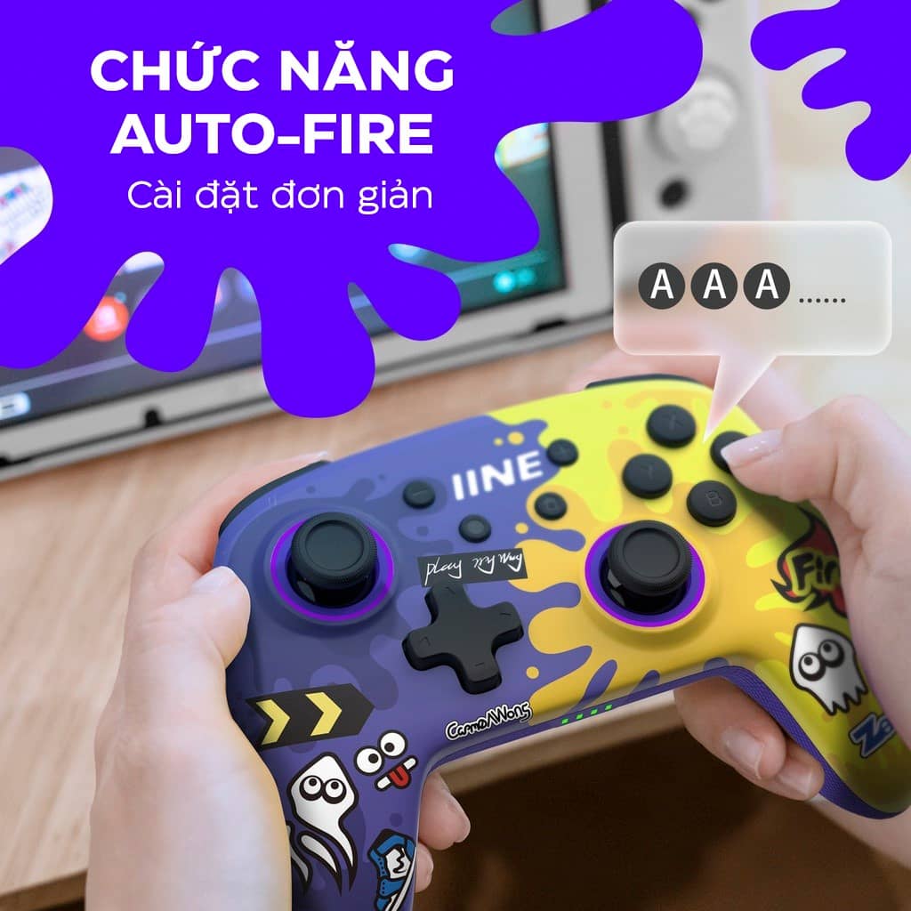 Tay cầm chơi game PMW (IINE) Splatoon 3 cho Nintendo Switch/Switch Lite/Switch OLED