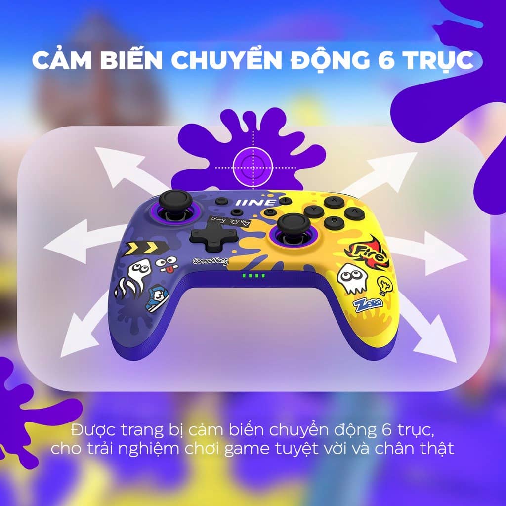 Tay cầm chơi game PMW (IINE) Splatoon 3 cho Nintendo Switch/Switch Lite/Switch OLED