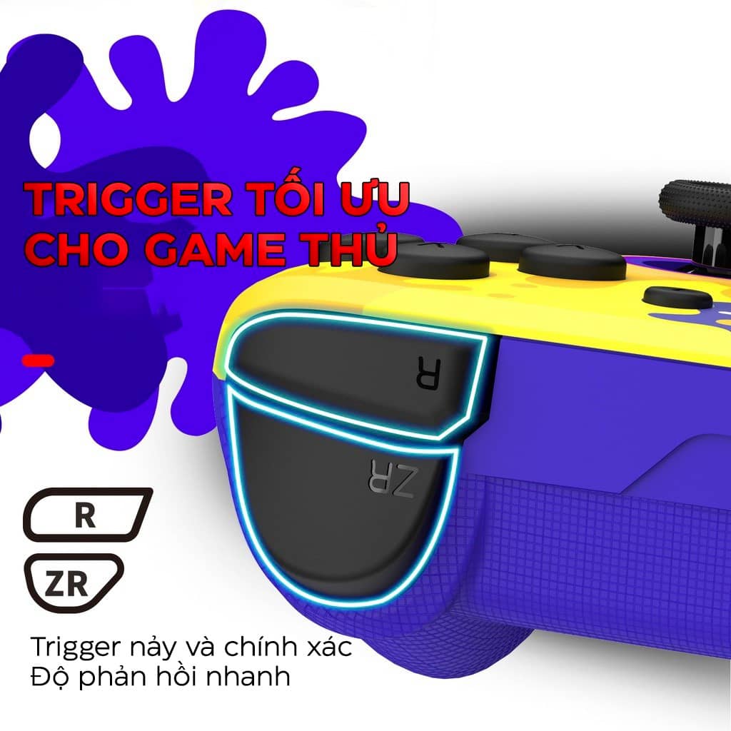 Tay cầm chơi game PMW (IINE) Splatoon 3 cho Nintendo Switch/Switch Lite/Switch OLED