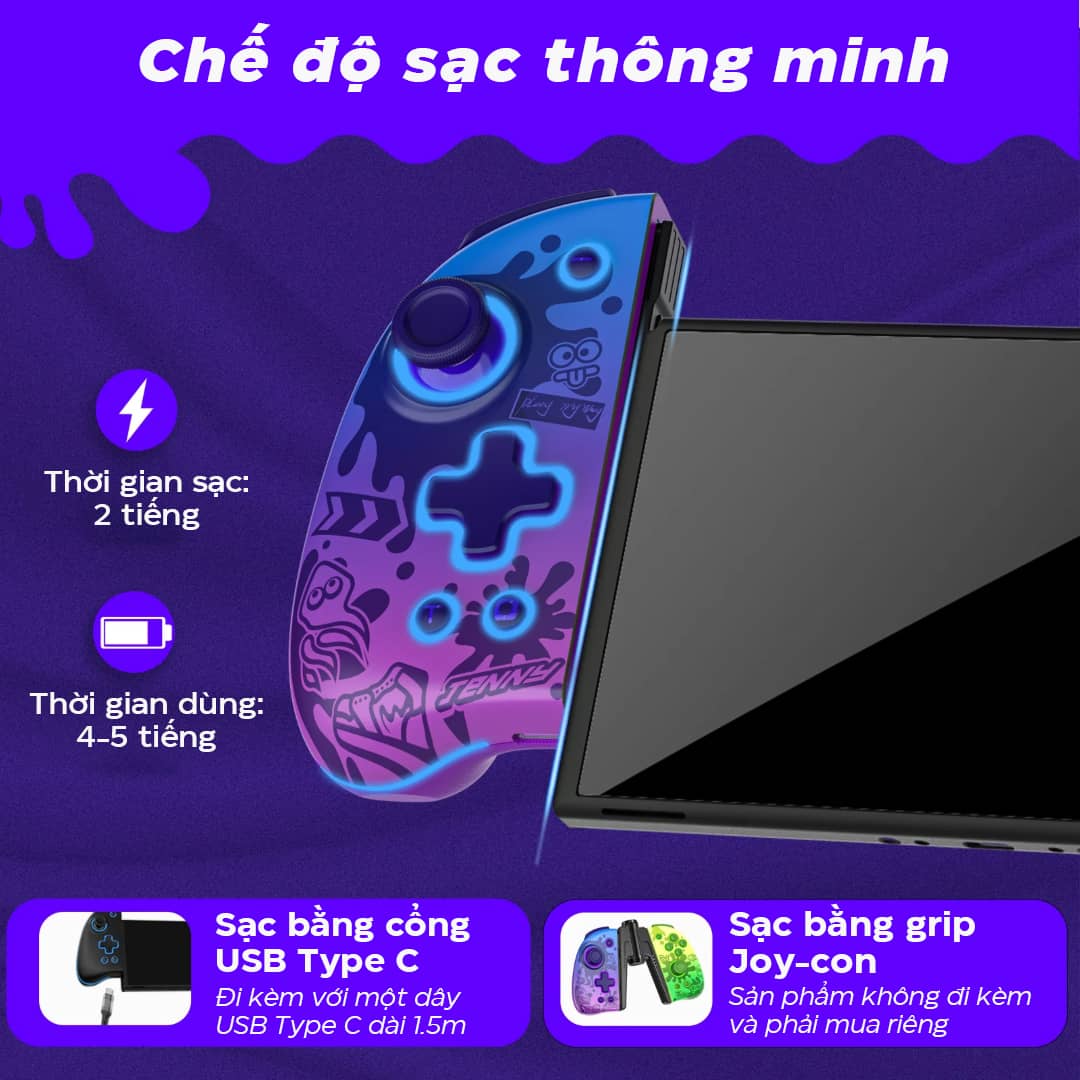 Tay cầm chơi game không dây IINE Neptune Mechanical Joypad Cho Nintendo Swtich/Lite/OLED Màu Đen L761