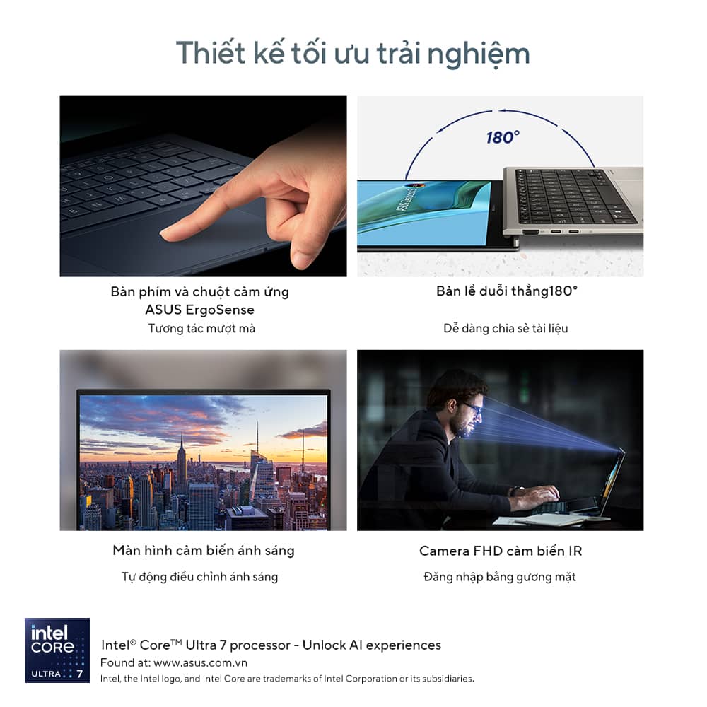 Laptop Asus ZenBook UX5304MA-NQ117W (Ultra7 155H/32GB RAM/1TB SSD/13.3 3K/Win11/Xám)