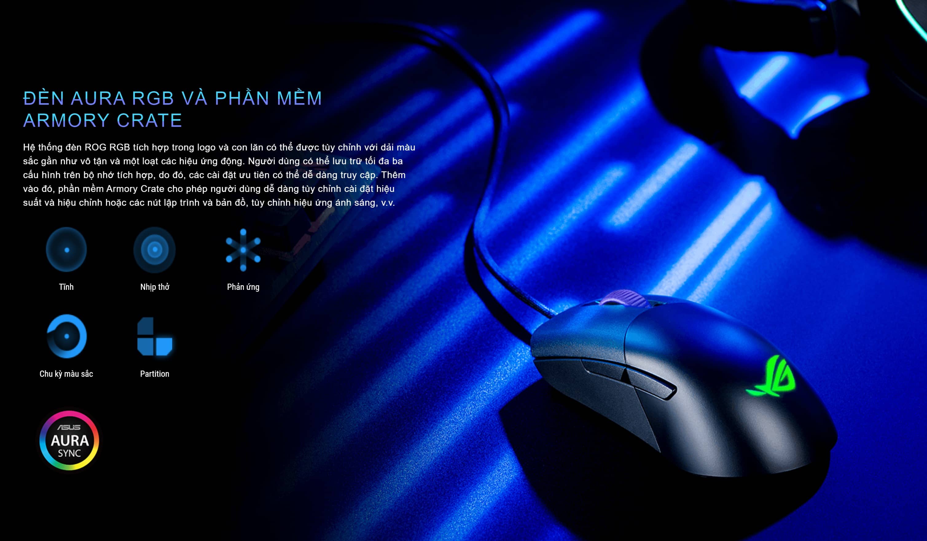 Chuột Asus ROG Keris (USB/RGB/màu đen)