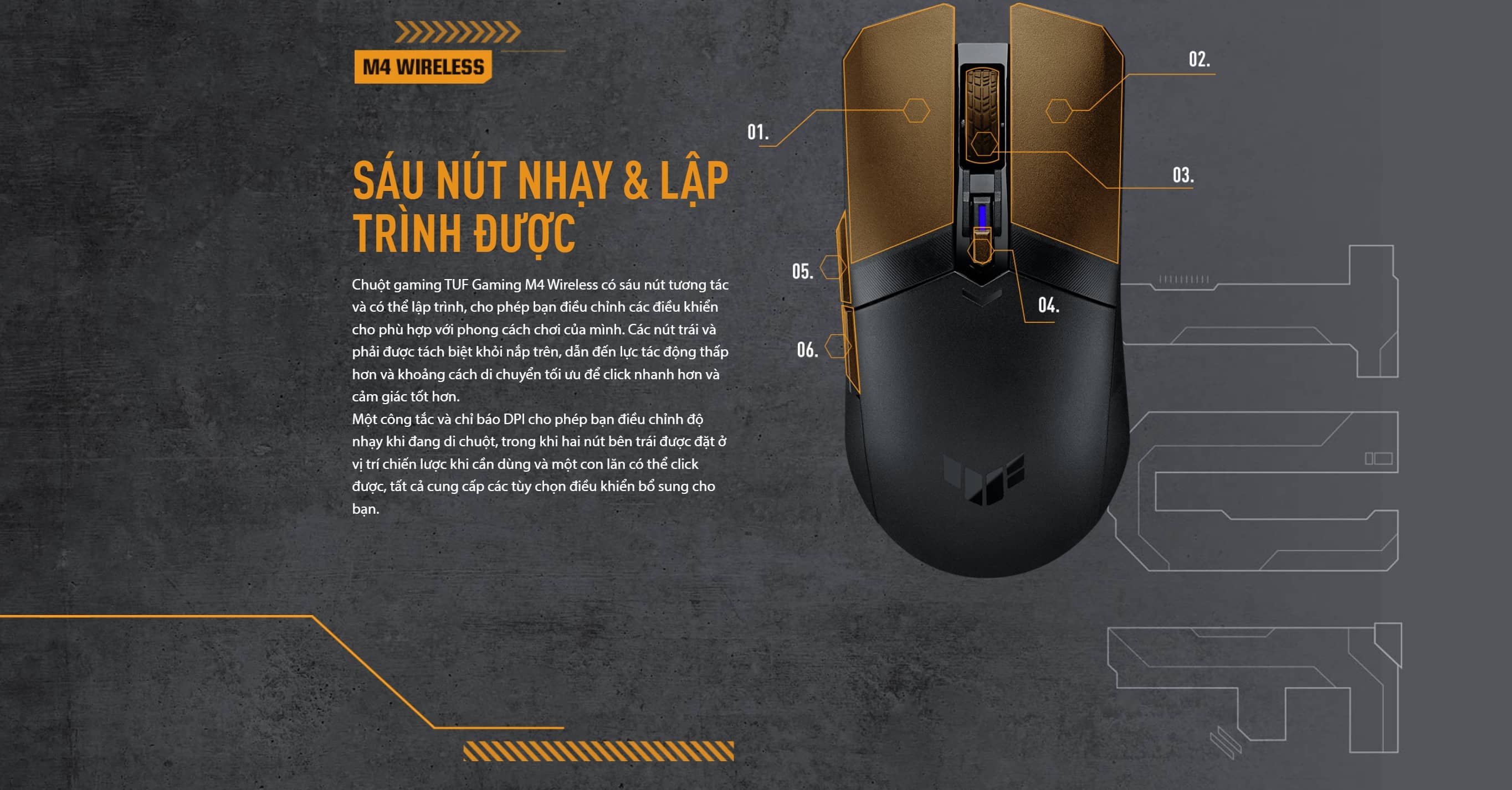 Chuột game không dây Asus TUF M4 Wireless (USB)