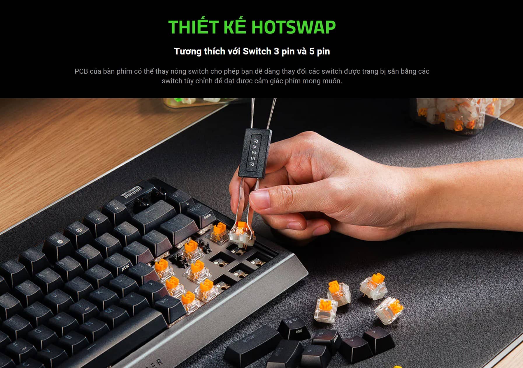 Bàn phím cơ có dây Razer BlackWidow V4 75% RGB