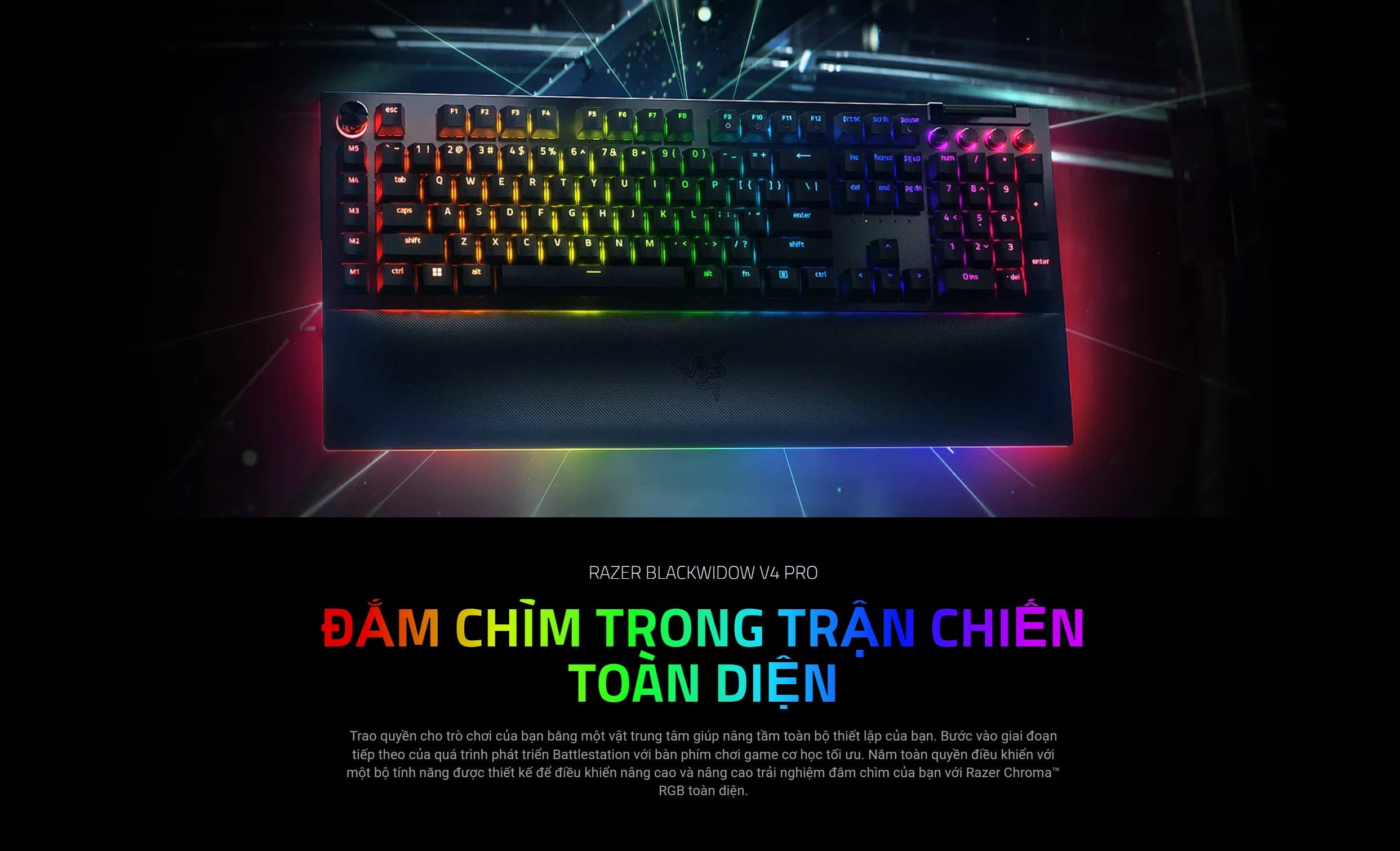 Bàn phím cơ gaming có dây Razer BlackWidow V4 Pro