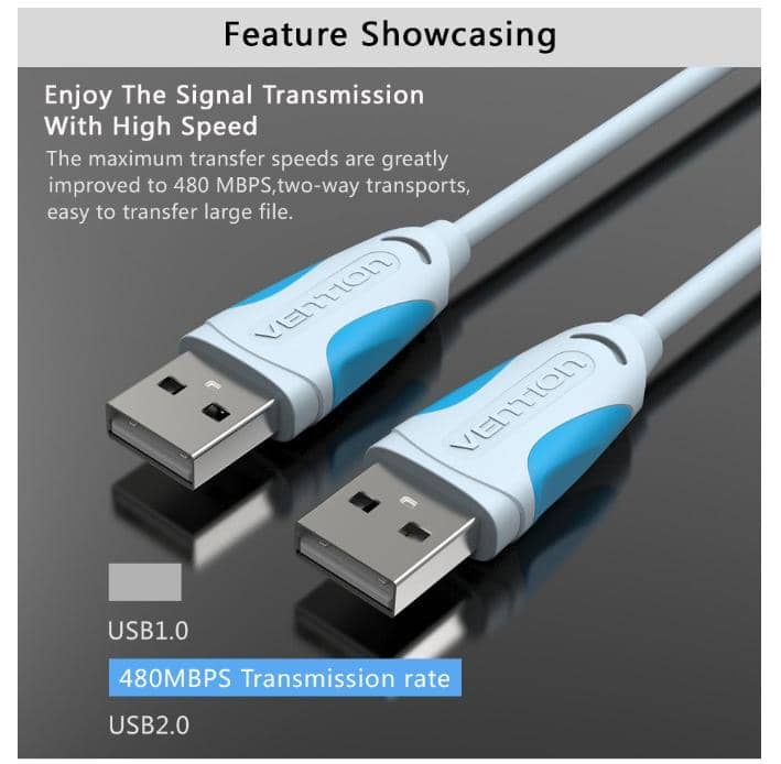 Cáp USB 2.0 2 đầu đực dài 5m VENTION VAS-A06-B500-N