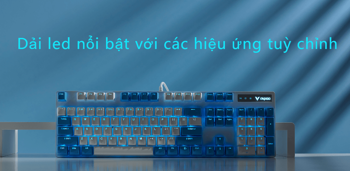 Bàn phím cơ gaming có dây Rapoo V500 Pro White Cerulean 4