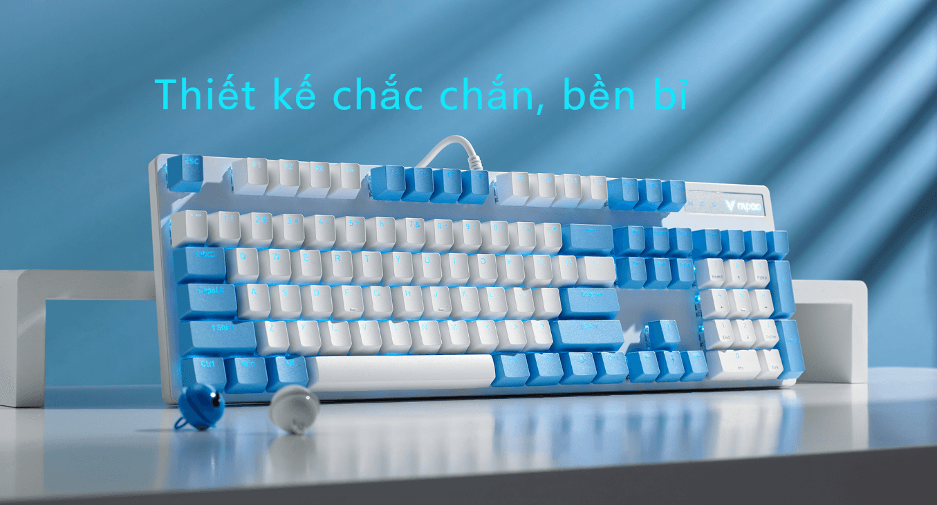 Bàn phím cơ gaming có dây Rapoo V500 Pro White Cerulean 5