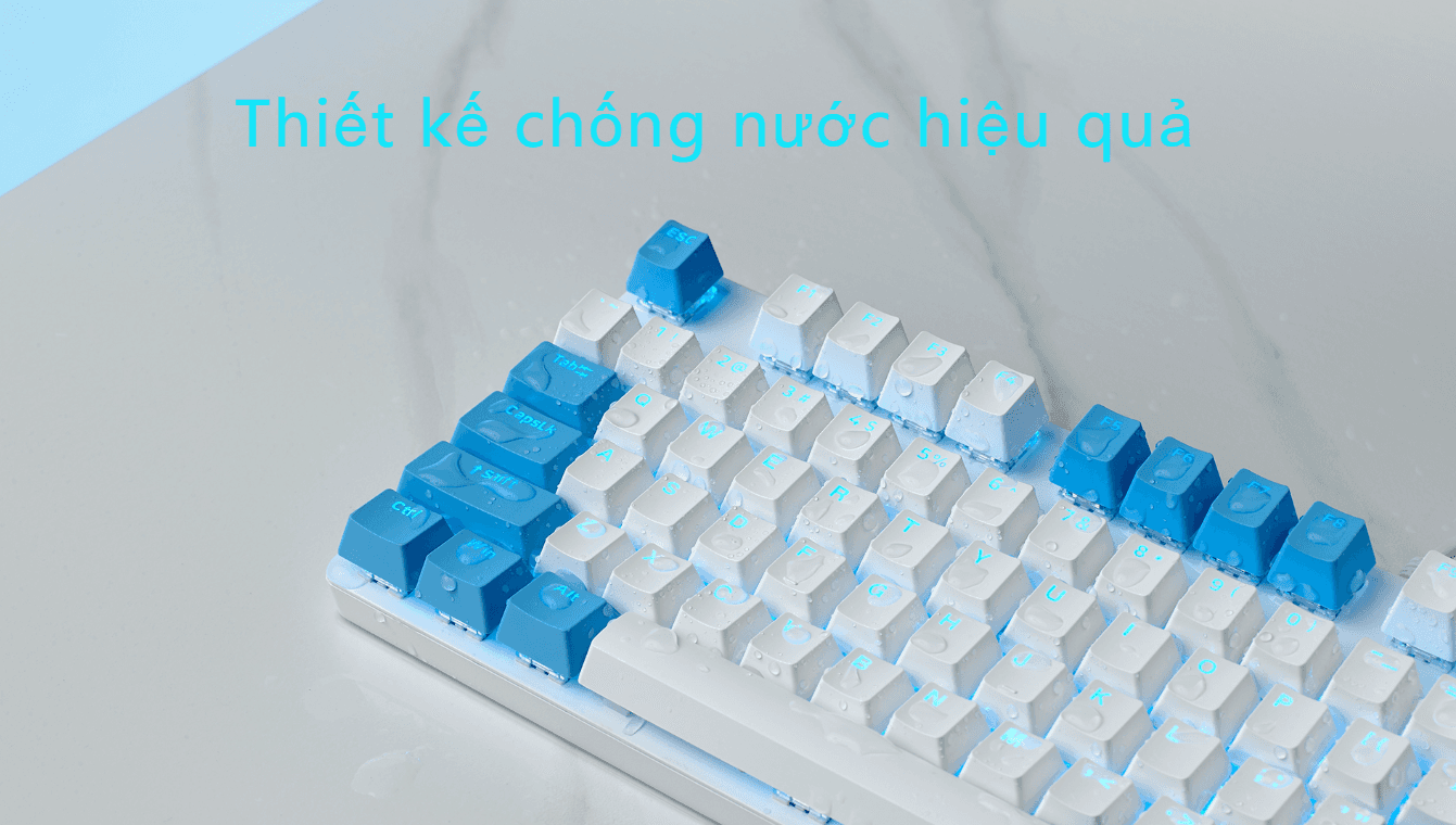 Bàn phím cơ gaming có dây Rapoo V500 Pro White Cerulean 3