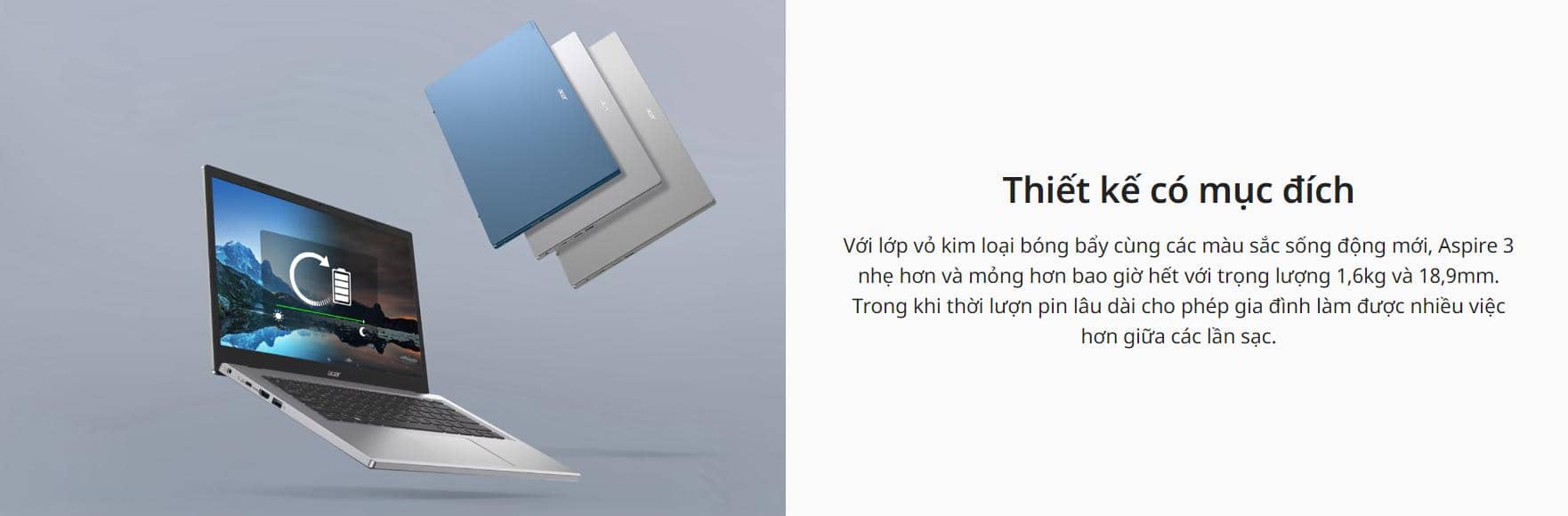 Laptop Acer Aspire 3 A315-59-51X8 (NX.K6TSV.00F) (Core i5-1235U/8GB RAM/512GB SSD/15.6 inch FHD/Win 11/Bạc) ảnh 3