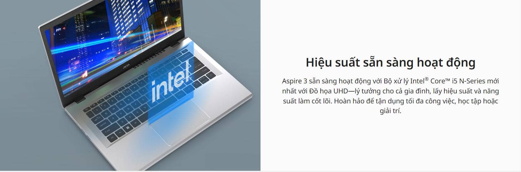 Laptop Acer Aspire 3 A315-59-51X8 (NX.K6TSV.00F) (Core i5-1235U/8GB RAM/512GB SSD/15.6 inch FHD/Win 11/Bạc) ảnh 1