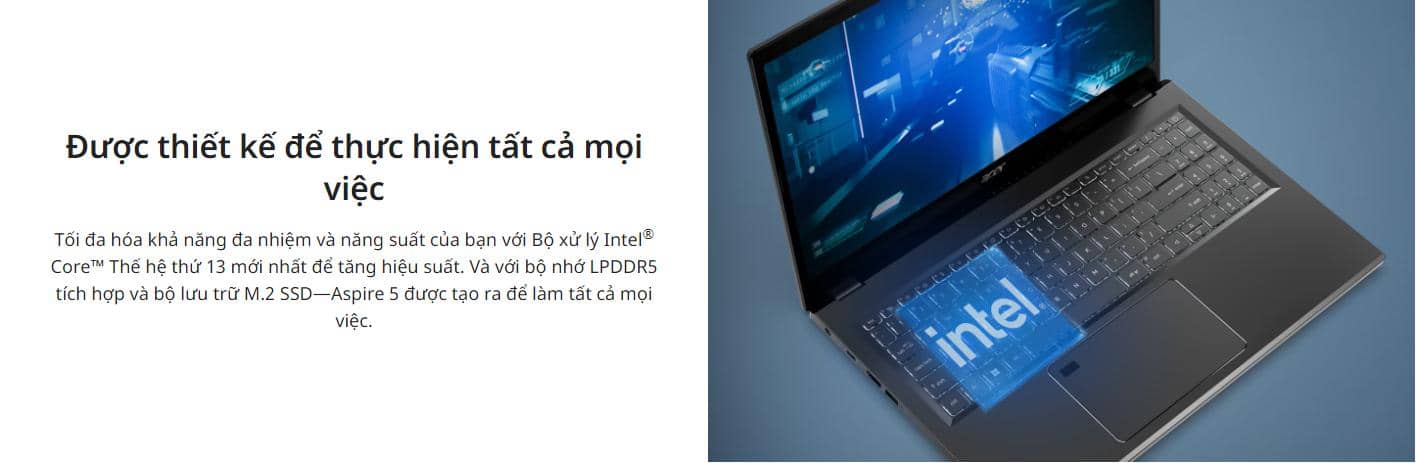 Laptop Acer Aspire 5 A515-58P-71EJ (NX.KHJSV.00A) ((i7-1355U/16GB RAM/1TB SSD/15.6 inch FHD /Win11/Xám) ảnh 3