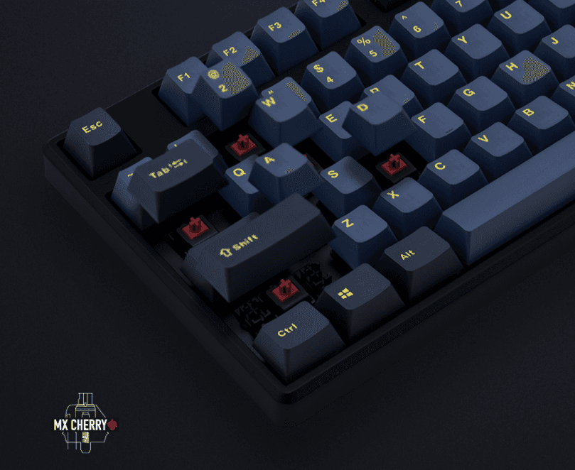 Bàn phím cơ không dây Mistel X8 Glaze Blue (Bluetooth/Cherry Brown switch) sử dụng switch Cherry MX đến từ Đức