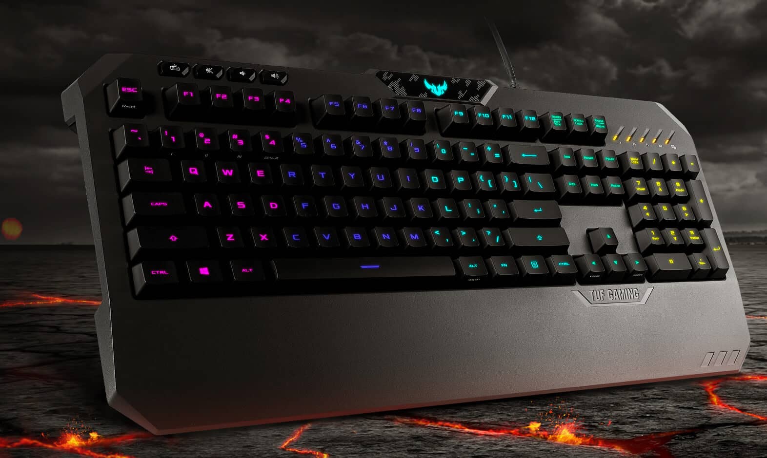 Bàn phím chơi game Asus TUF K5 (USB/RGB/Đen) có thể dùng tính năng Macro