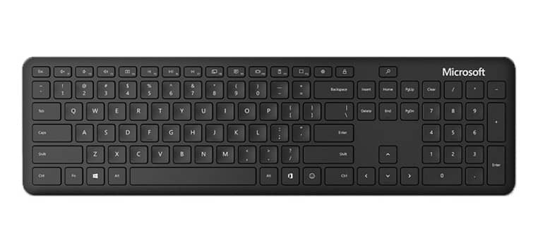 Bàn phím không dây Microsoft Atom Bluetooth (màu đen) (QSZ-00017)có thiết kế đơn giản