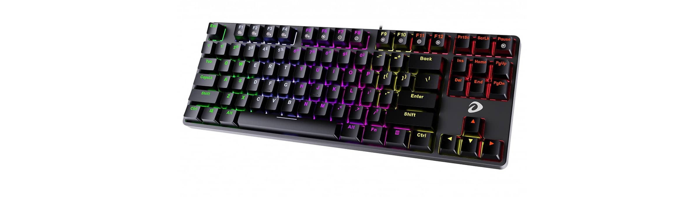 Bàn Phím cơ Dareu EK87 Multi-Led Black (USB/Multi Led/Brown switch) trang bị dải led nhiều màu