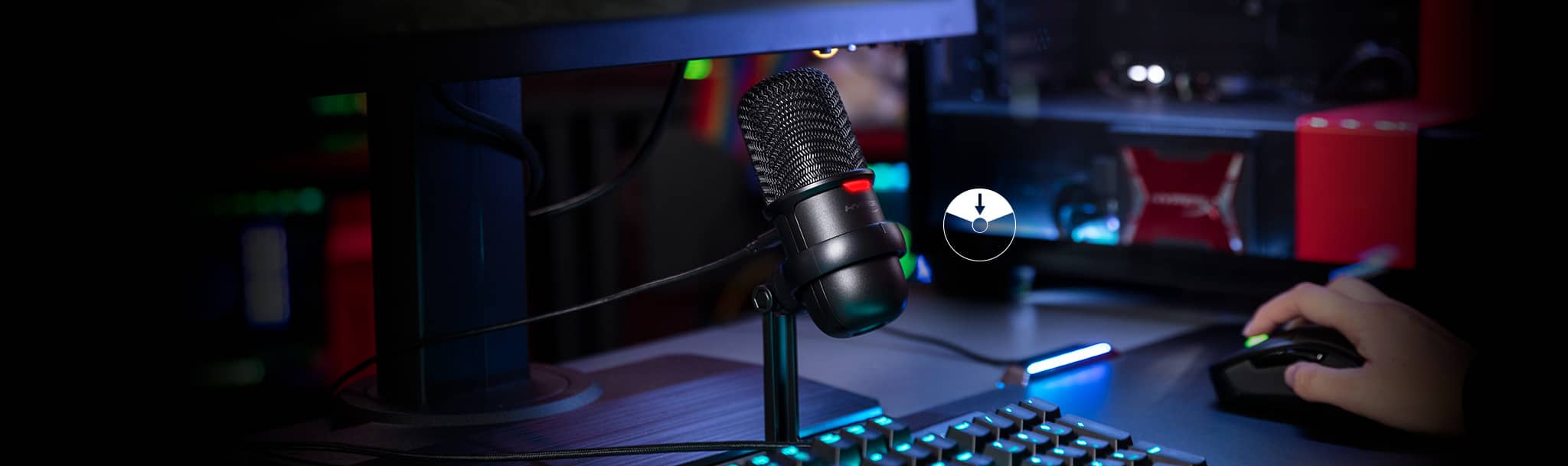 Microphone Kingston HyperX Solocast - Standalone Microphone HMIS1X-XX-BK/G chỉ cần cắm và chạy