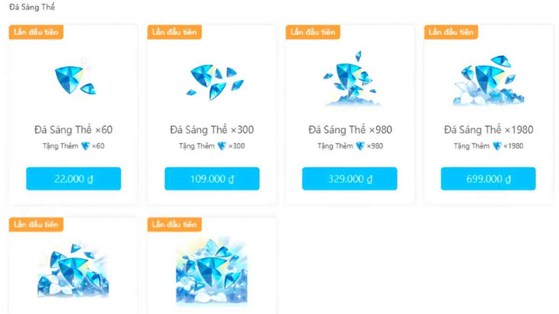 Gói nạp Genshin Impact