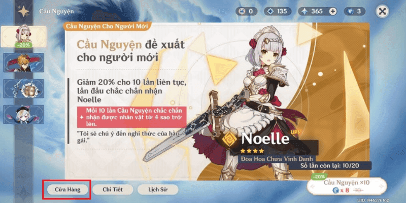 Nạp Genshin Impact bằng momo