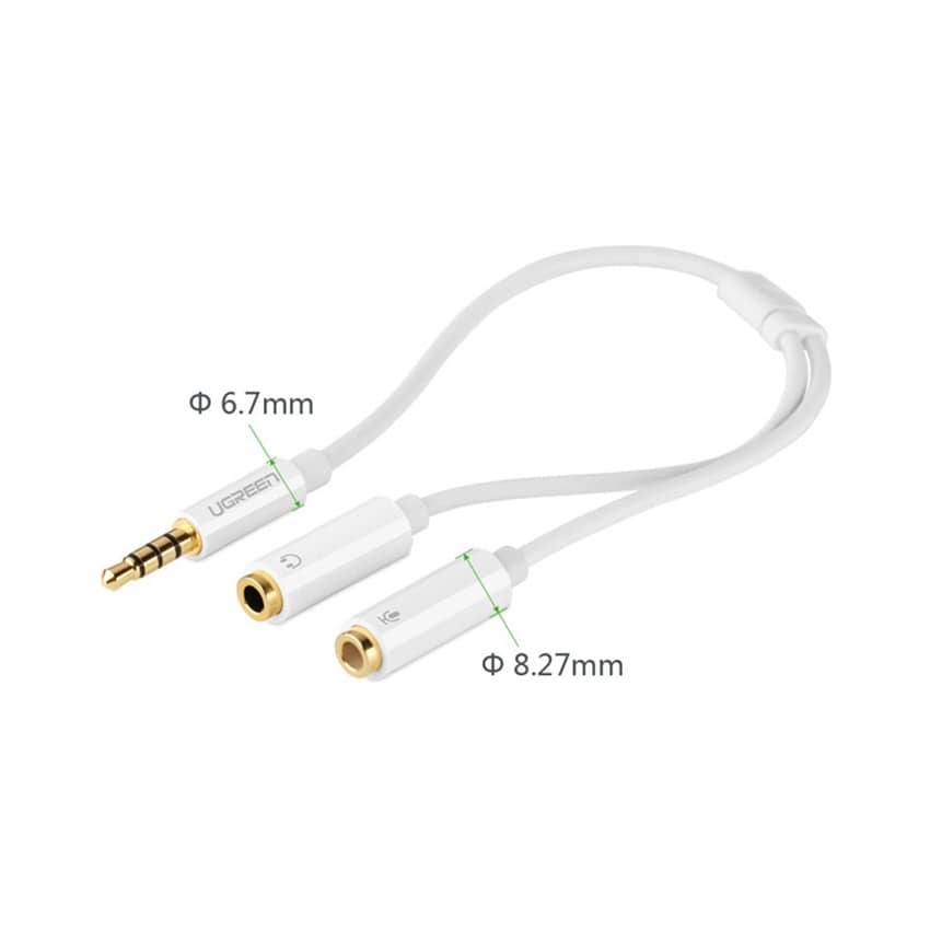 Cáp Audio từ 1 cổng 3.5 ra 2 cổng 3.5 Ugreen 10789 (1 cổng âm thanh + 1 mic) 2