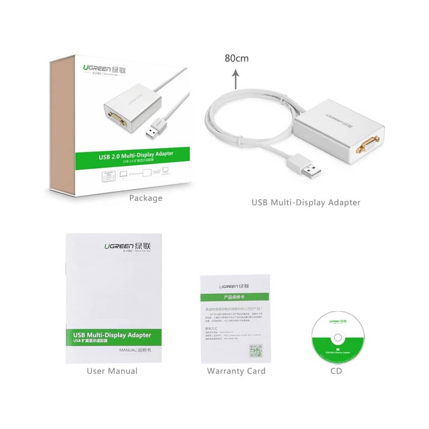 Cáp chuyển đổi từ USB sang VGA Ugreen 40244 3