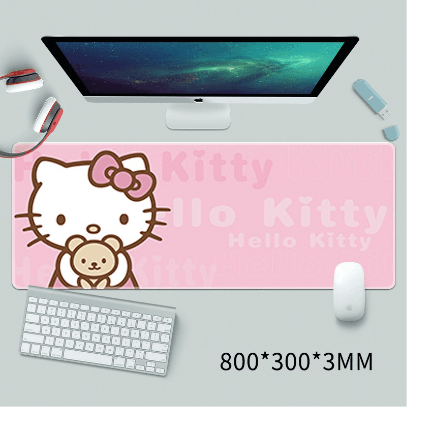 Bàn di chuột HELLO KITTY 300mm x 800mm Màu hồng 1
