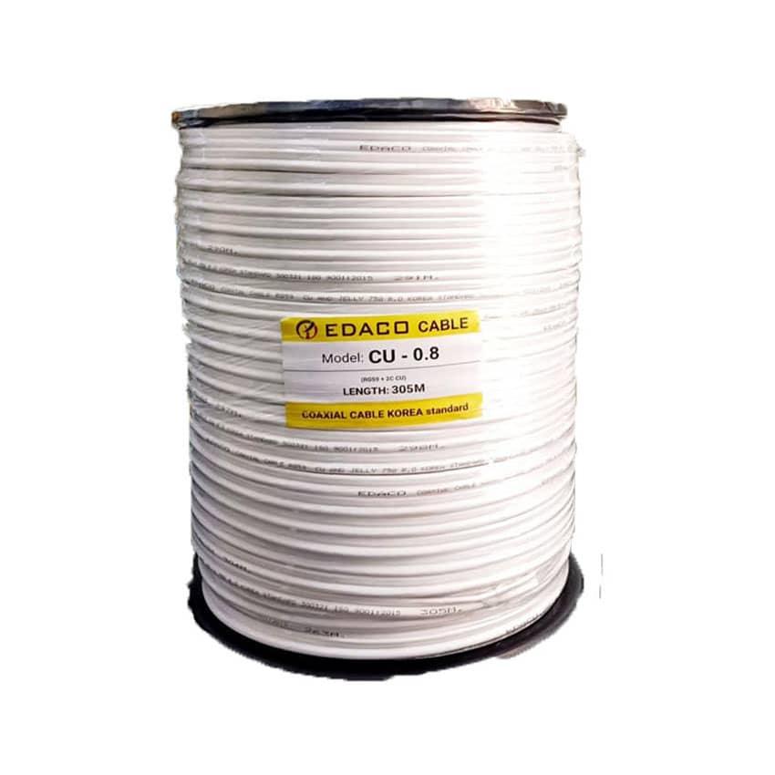 Dây Camera EDACO RG59 +2C/0.8/CU 2