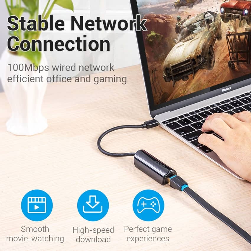 Cáp chuyển USB Type C to LAN - Vention