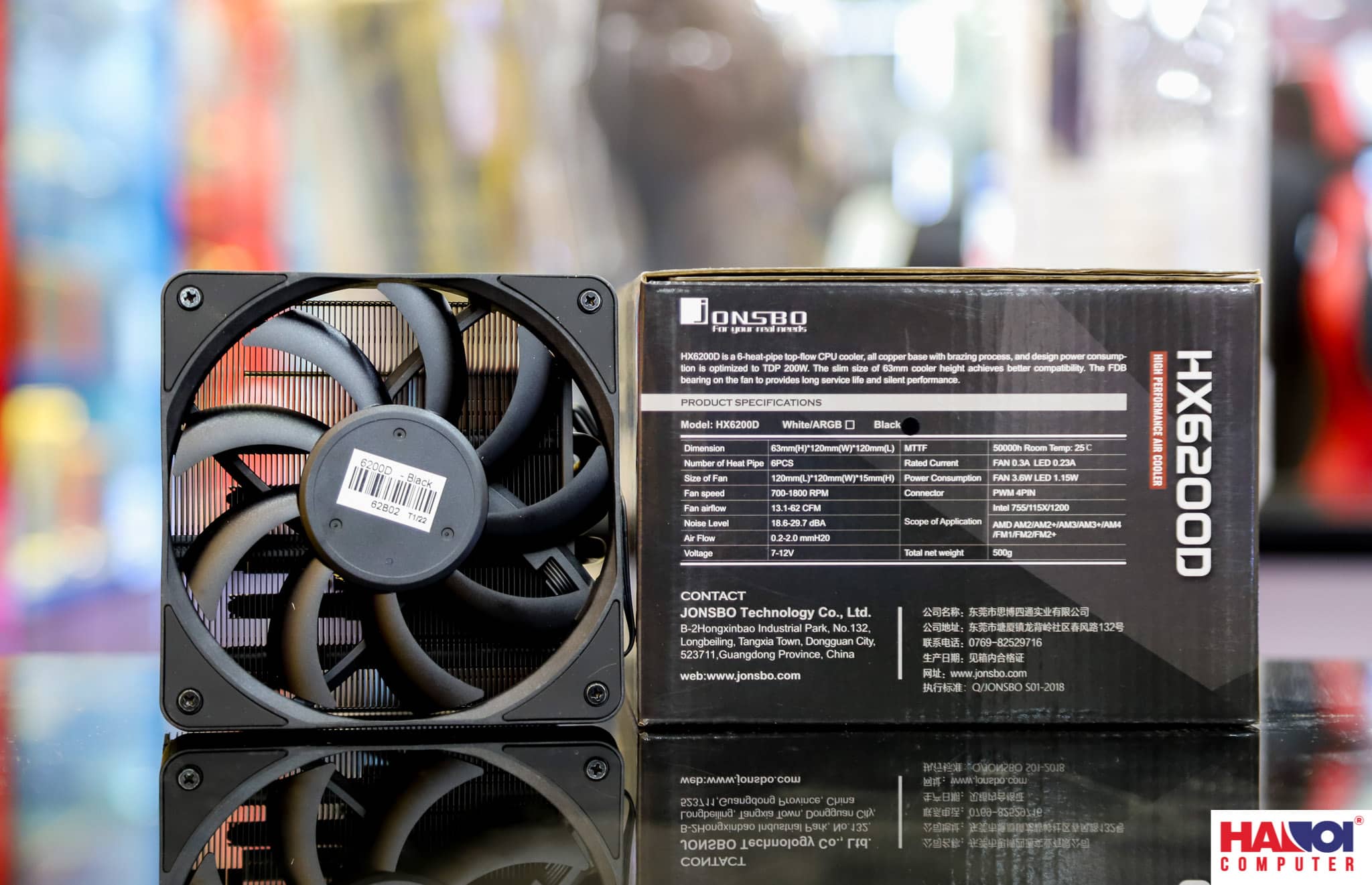 TẢN NHIỆT KHÍ JONSBO HX6200D BLACK ( KÈM SẴN BACKPLATE 1700 JONSBO)